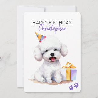 Bichon Frise Personlig Grattis på födelsedagen Fla Kort