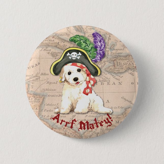 Bichon Frise pirat Knapp (Framsida)