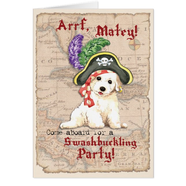 Bichon Frise piratinbjudan OBS Kort (Framsidan)