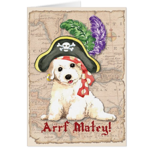 Bichon Frise piratkort Hälsningskort (Framsidan)