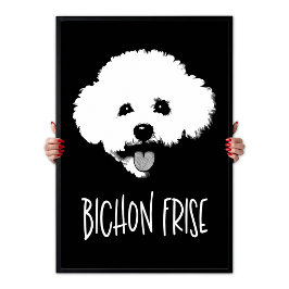 Bichon Frise Pop Art Minimalistisk Chic Svart & Vi Poster