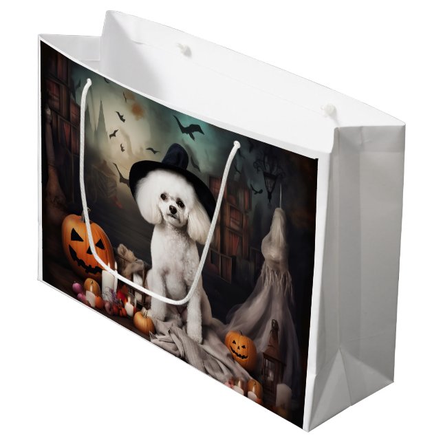 Bichon Frise Pumpkins Halloween Scary (Framsidan Vinklad)