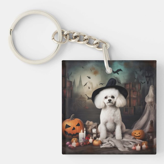 Bichon Frise Pumpor Halloween Skräckinjagande (Framsidan)