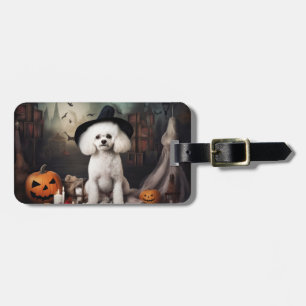 Bichon Frise Pumpor Halloween Skräckinjagande Bagagebricka