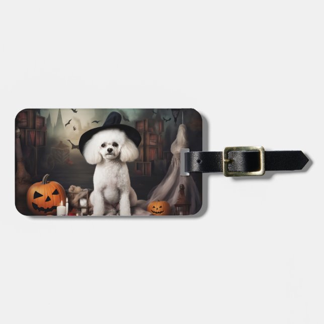 Bichon Frise Pumpor Halloween Skräckinjagande Bagagebricka (Horisontell Framsida)