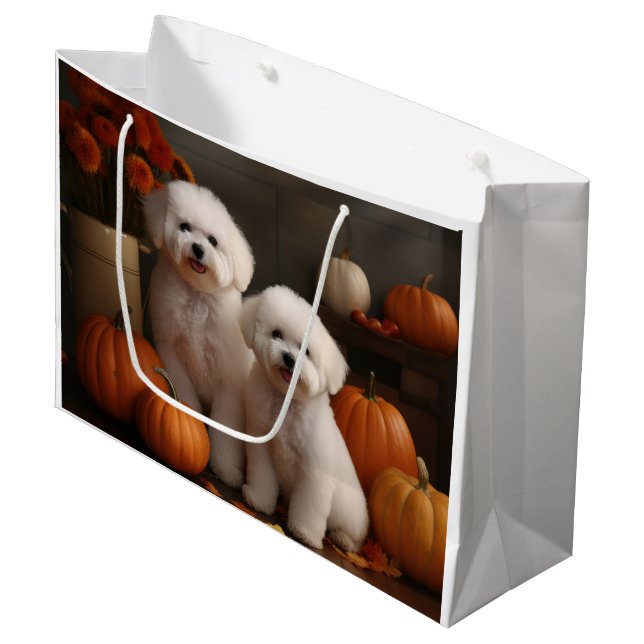 Bichon Frise Puppy Autumn Delight Pumpkin (Framsidan Vinklad)