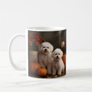 Bichon Frise Puppy Autumn Delight Pumpkin Kaffemugg