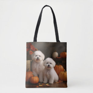 Bichon Frise Puppy Autumn Delight Pumpkin Tygkasse