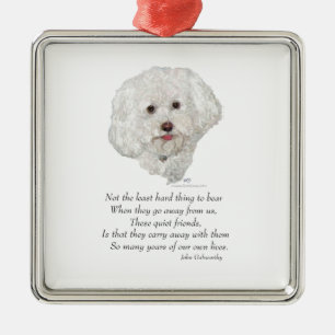 Bichon Frise Rainbow Bridge Julgransprydnad Metall