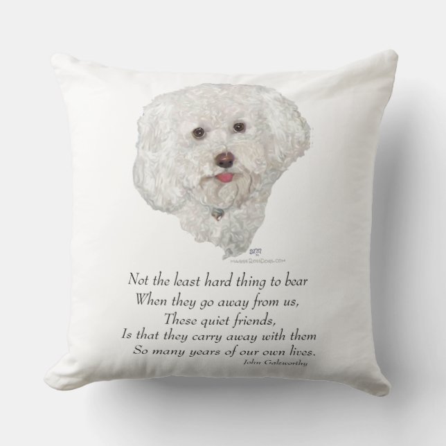 Bichon Frise Rainbow Bridge Kudde (Framsida)