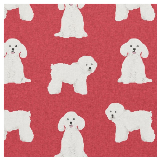 Bichon Frise red hund christmas Tyg (Närbild)
