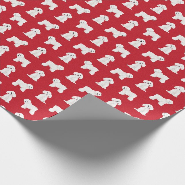 Bichon Frise Red jul Presentpapper (Hörn)