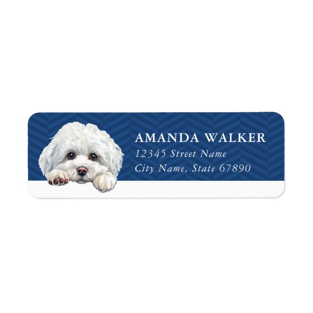 Bichon Frise Returadressetiketter Returadress Etikett (Framsidan)