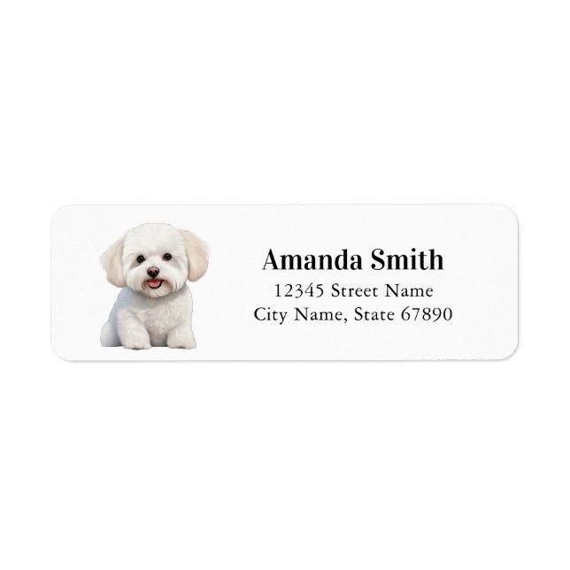 Bichon Frise Returetiketters Returadress Etikett (Framsidan)