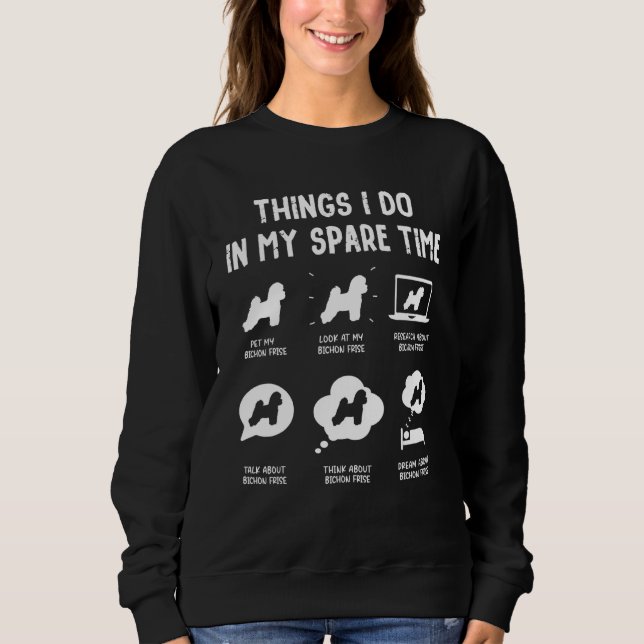Bichon Frise Sak Do Spare Time Hund Pappa T Shirt (Framsida)