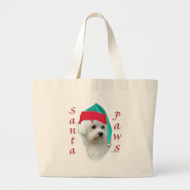 Bichon Frise Santa Tassar Jumbo Tygkasse (Framsidan)