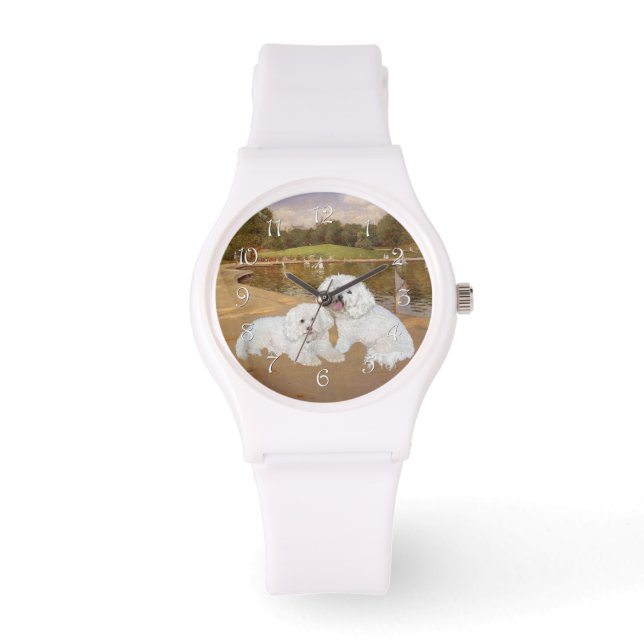 Bichon Frise segelbåtar Armbandsur (Framsida)
