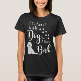 Bichon Frise Shirt Reading Bok Hund älskare T Shirt