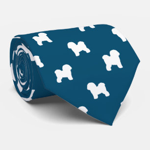 Bichon Frise Silhouettes Mönster Blue och White Slips