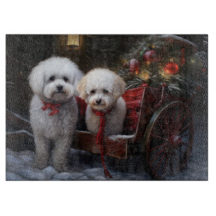 Bichon Frise Snöig släde juldekoration