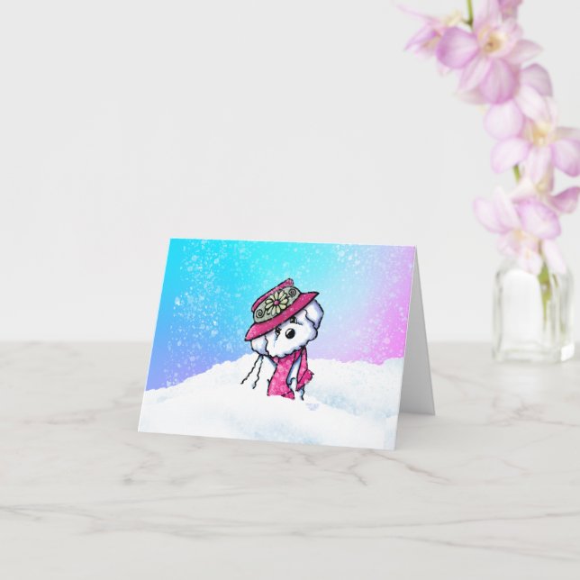 Bichon Frise Snöig Vinter Kort (Orkide)