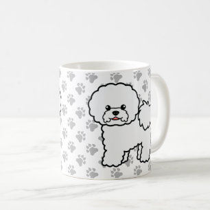 Bichon Frise Söt Tecknad Hund & Tassar Kaffemugg