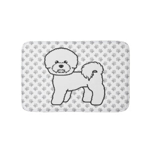Bichon Frise Söt Tecknad Hundillustration Badrumsmatta
