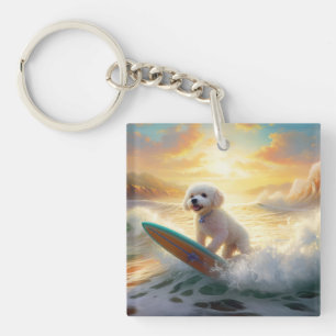 Bichon Frise Strand Surfing Målning