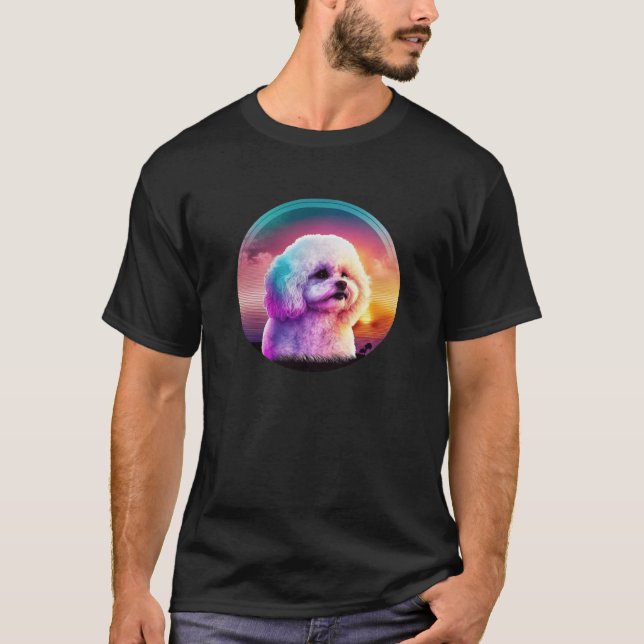 Bichon Frise Synthwave 80s Retrowave Aesthetic  1 T Shirt (Framsida)
