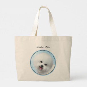Bichon Frise Tenerife Painting White Cute Hund Art Jumbo Tygkasse
