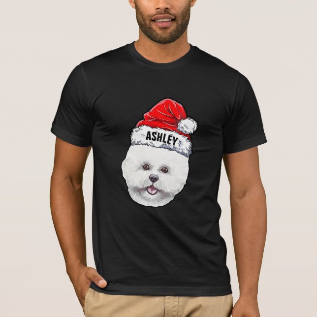 Bichon Frisé Terrier jul Hat Hund Big T Shirt (Framsida)