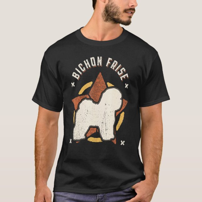 Bichon Frise Vintage Retro Classic Dog T Shirt (Framsida)