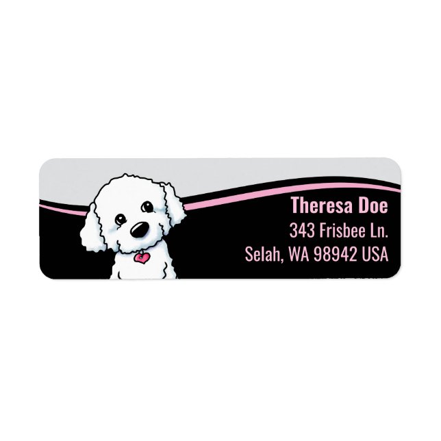 Bichon Frisé Wave Address Label Returadress Etikett (Framsidan)