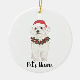 Bichon Havanese Maltese Ceramic jul Julgransprydnad Keramik