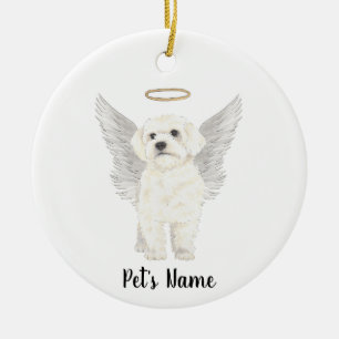 Bichon Havanese Maltese Hund Sympathy Memorial Julgransprydnad Keramik