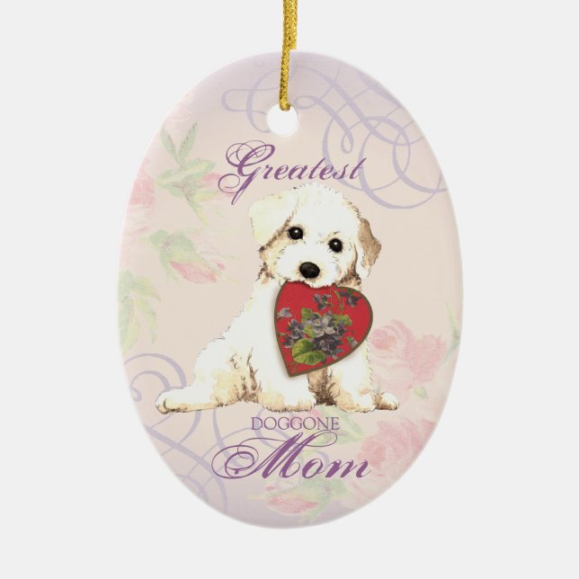 Bichon Heart Mamma Ceramic Ornament (Framsidan)