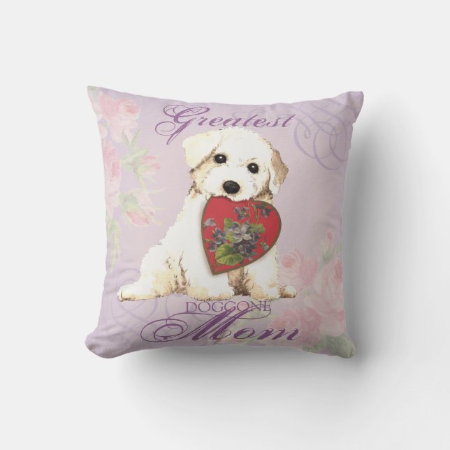 Bichon hjärtamamma kudde (Framsida)