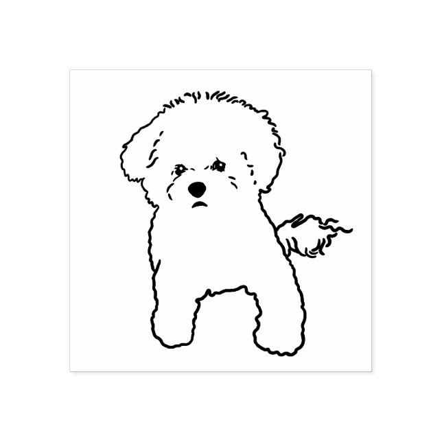 Bichon Hund Frimärke Stämpel (Tryck)