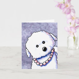 Bichon i pärlhälsningskort kort