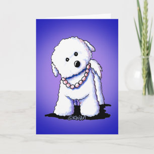 Bichon i pärlhälsningskort kort