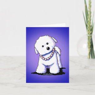 Bichon i pärlor anteckningskort