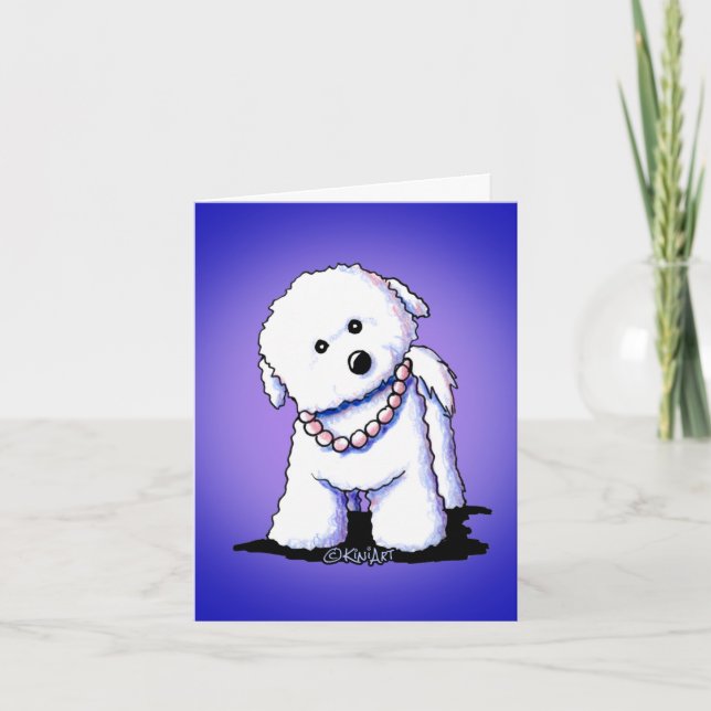 Bichon i pärlor anteckningskort (Framsida)