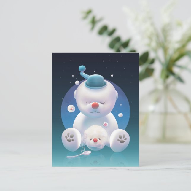 Bichon Ice Shaver Dreamland Meddelande Vykort (Stående Fram)
