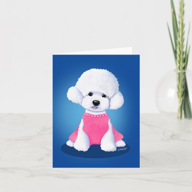 Bichon In Rosa Note-kort Kort (Framsida)