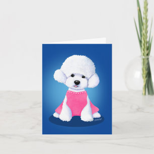 Bichon In Rosa Note-kort Kort