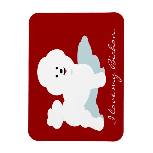 Bichon Kärlek Magnets in Red Magnet (Vertikal)