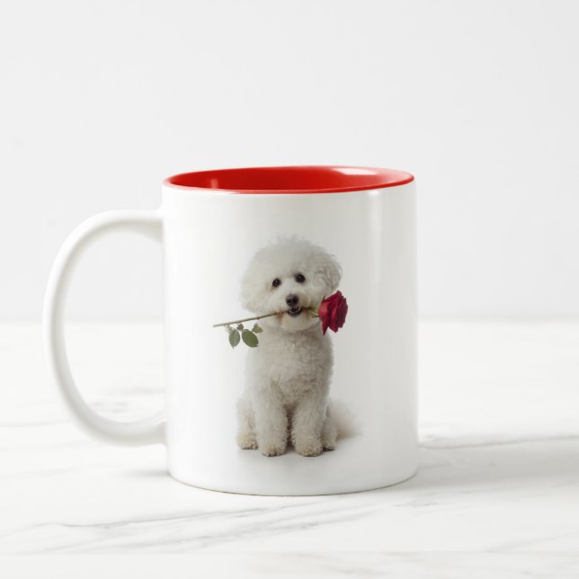 Bichon kärlek Två-Tonad mugg (Vänster)