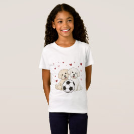Bichón Maltés with soccer ball for Valentine's Day T Shirt