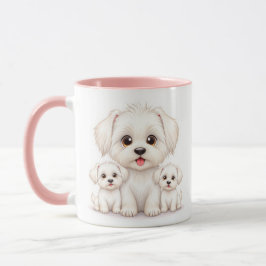 Bichon Maltese Family Mugg - Aditable Gift for Hun