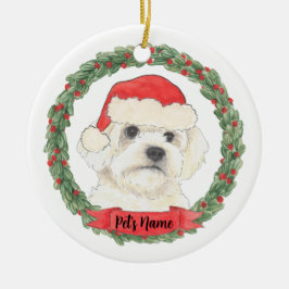 Bichon Maltese Maltipoo Havanese Bolognese Julgransprydnad Keramik